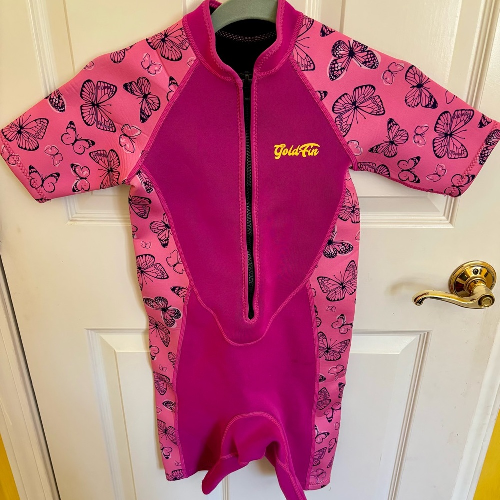 Kids Pink Butterfly Rashguard